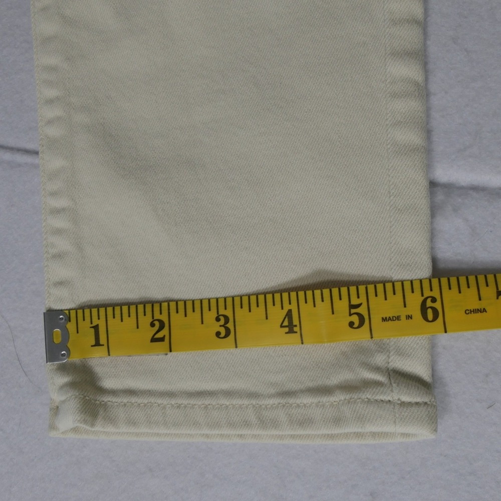 Lauren Ralph Lauren Womens Pants 0P Cream Denim Straight Leg Preppy Timeless - Picture 5 of 10